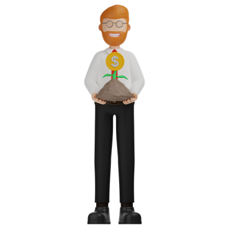 Homme investisseur  3D Illustration