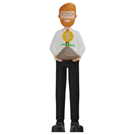 Homme investisseur  3D Illustration