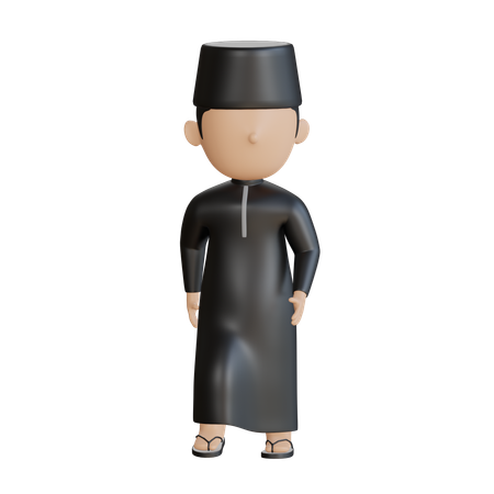 Homme islamique donnant une pose debout  3D Illustration