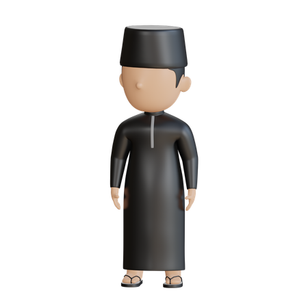 Homme islamique donnant une pose debout  3D Illustration