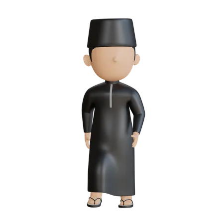 Homme islamique marchant  3D Illustration