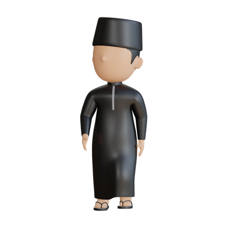 Homme islamique marchant  3D Illustration