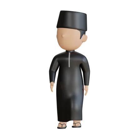 Homme islamique marchant  3D Illustration