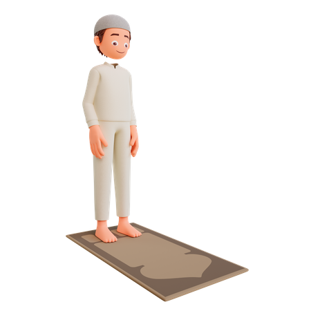 Homme islamique priant  3D Illustration