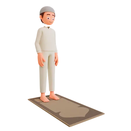 Homme islamique priant  3D Illustration