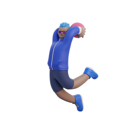 Homme jouant au basket  3D Icon