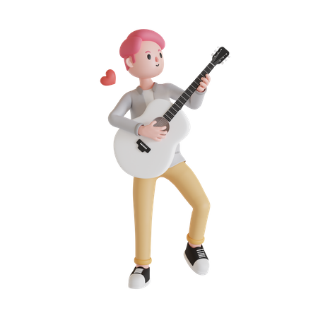 Homme jouant de la guitare  3D Icon