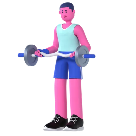 Barre de curling EZ pour homme  3D Illustration