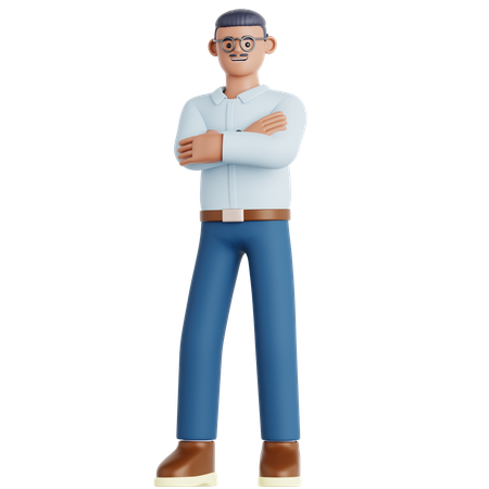 Homme main pliée  3D Illustration