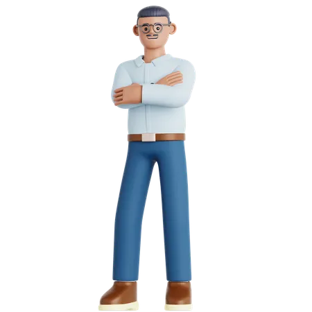 Homme main pliée  3D Illustration