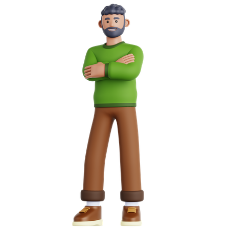 Homme main pliée  3D Illustration