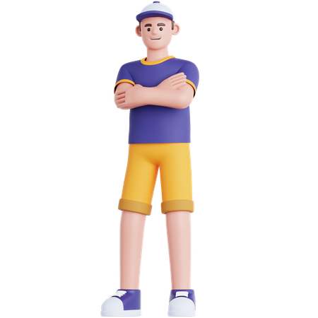 Homme main pliée  3D Illustration