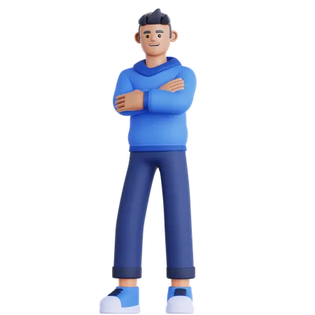 Homme main pliée  3D Illustration