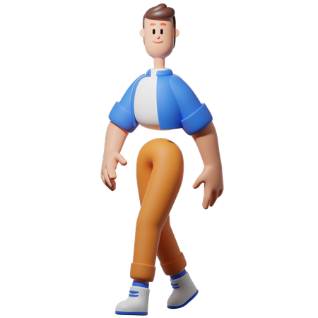 Homme qui marche  3D Illustration