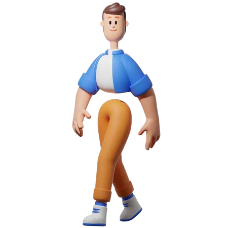 Homme qui marche  3D Illustration