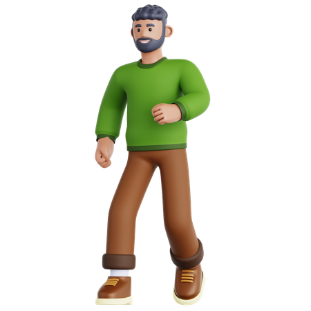 Homme qui marche  3D Illustration