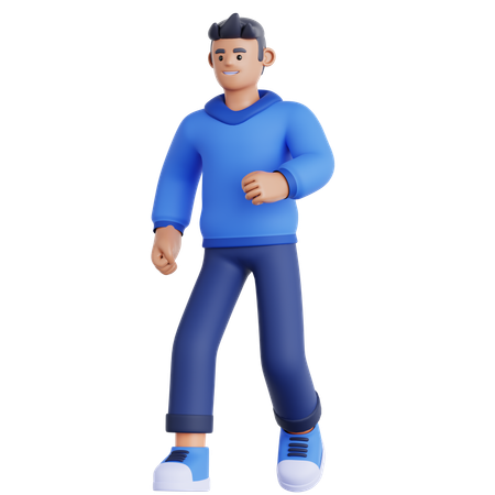 Homme qui marche  3D Illustration