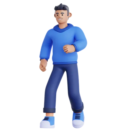 Homme qui marche  3D Illustration