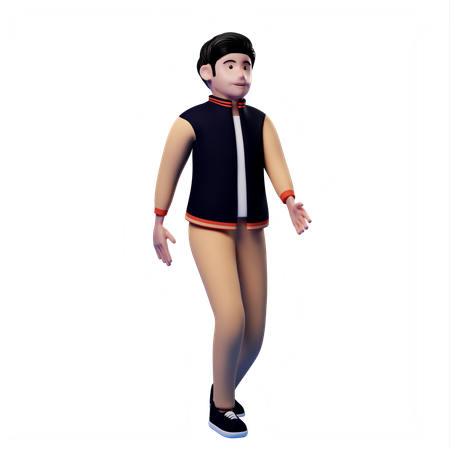 Homme qui marche  3D Illustration