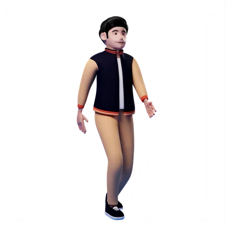 Homme qui marche  3D Illustration