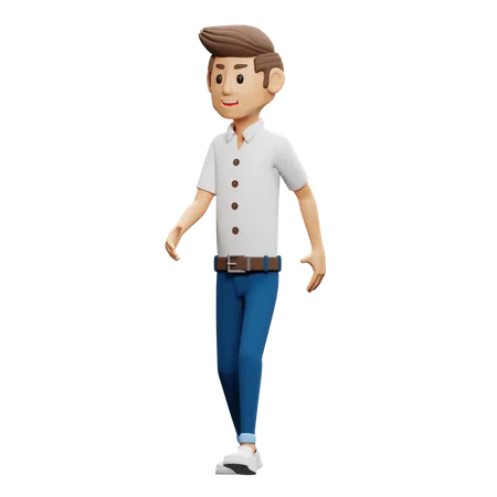 Homme qui marche  3D Illustration