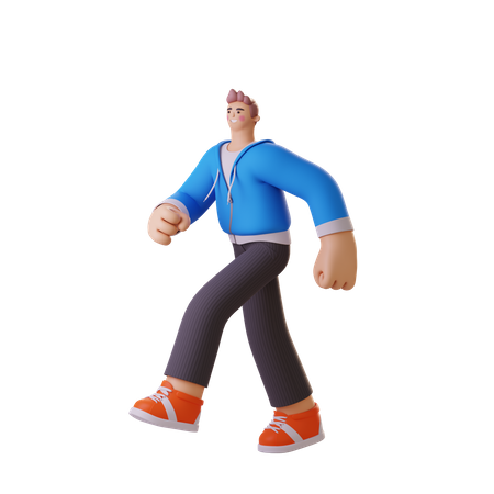 Homme qui marche  3D Illustration