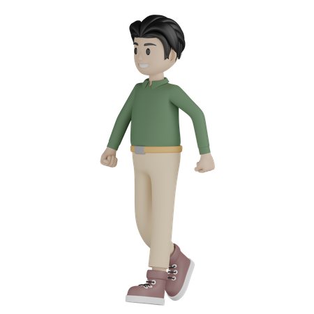 Homme qui marche avec confiance  3D Illustration