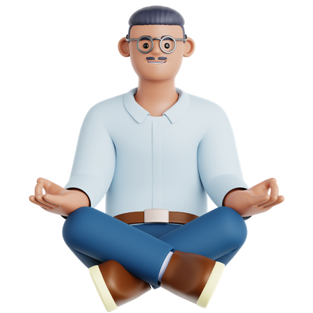 Homme méditation  3D Illustration