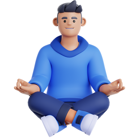 Homme méditation  3D Illustration