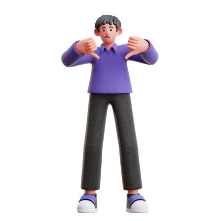 Homme montrant les pouces vers le bas  3D Icon