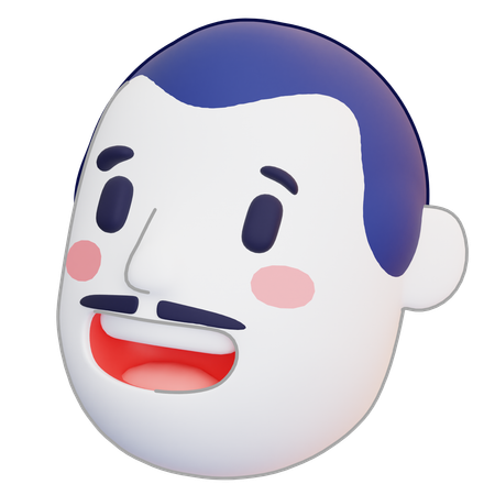 Homme moustache  3D Icon