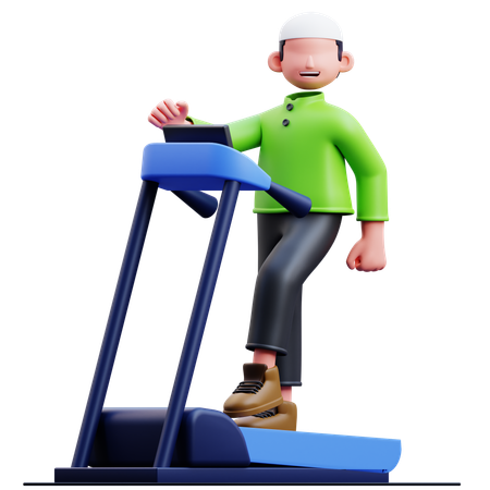 Homme musulman faisant de l'exercice  3D Illustration