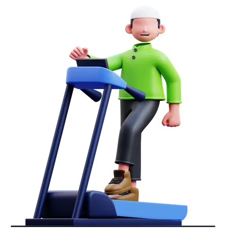 Homme musulman faisant de l'exercice  3D Illustration