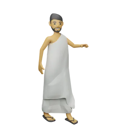 Homme musulman qui marche  3D Illustration