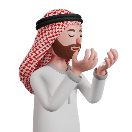 Homme musulman priant  3D Illustration
