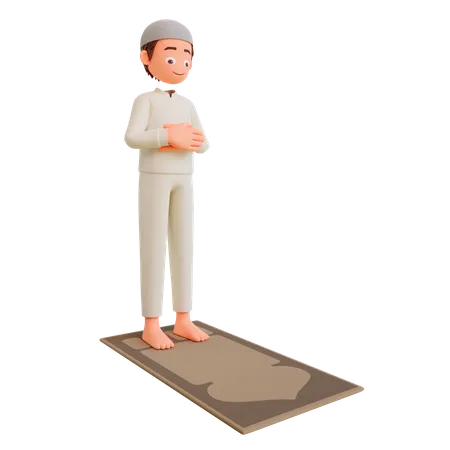 Homme musulman priant  3D Illustration