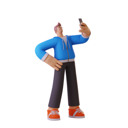 Homme parlant lors d'un appel vidéo  3D Icon