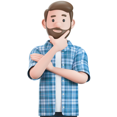 Homme qui pense  3D Illustration