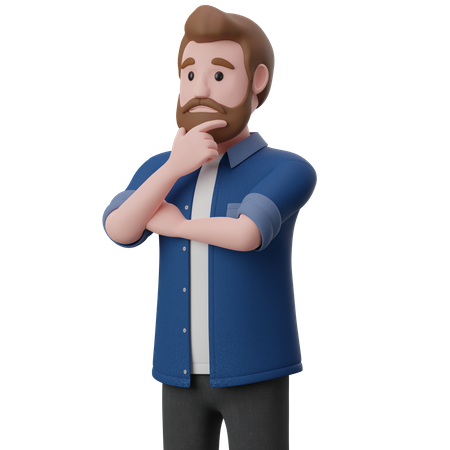 Homme qui pense  3D Illustration