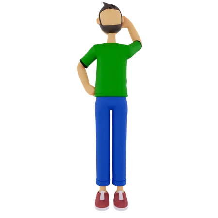 Homme qui pense  3D Illustration