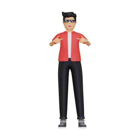 Homme pointant du doigt lui-même  3D Icon