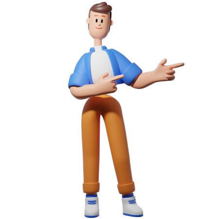 Homme pointant vers la droite  3D Icon