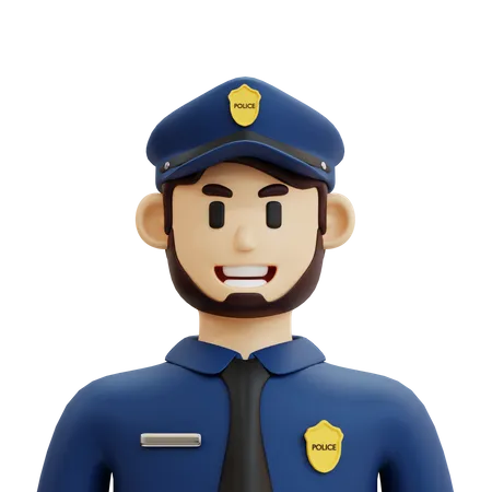 Policier masculin  3D Icon