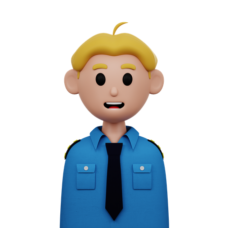 Policier masculin  3D Icon