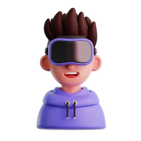 Homme portant des lunettes VR  3D Icon