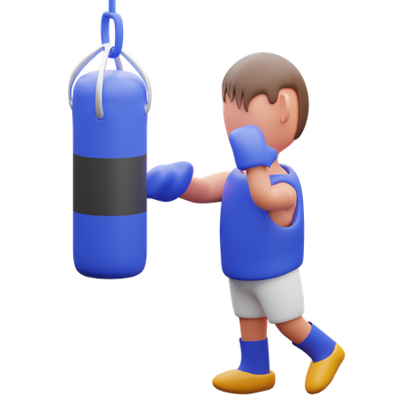 Homme pratiquant la boxe  3D Icon