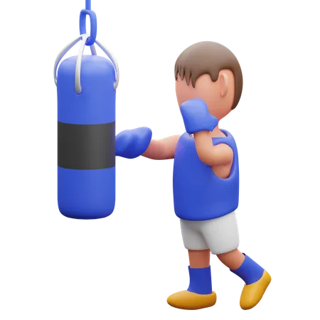 Homme pratiquant la boxe  3D Icon