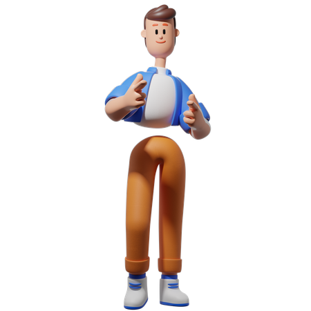 Homme faisant une pose cool  3D Illustration