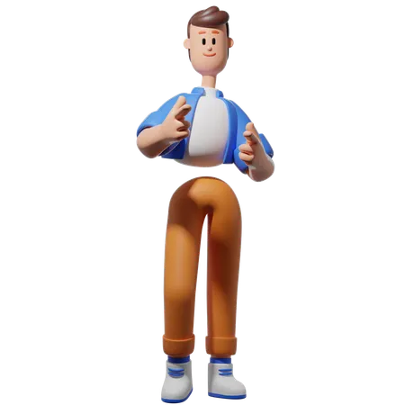 Homme faisant une pose cool  3D Illustration