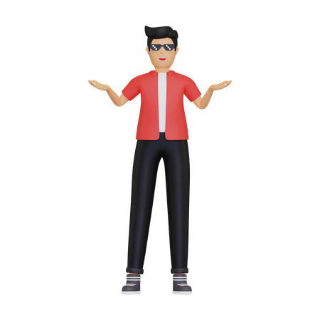 Homme présentant quelque chose  3D Icon